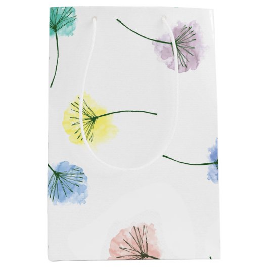 Dansende Dandelions | Waterverf Floral Pattern Medium Cadeauzakje (Voorkant)