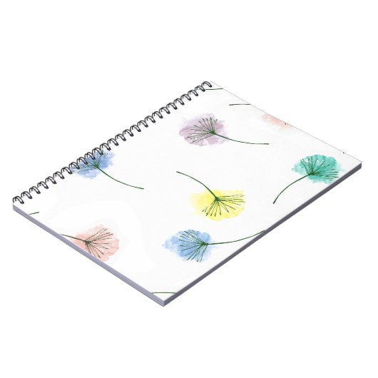 Dansende Dandelions | Waterverf Floral Pattern Notitieboek (Linkerzijde)