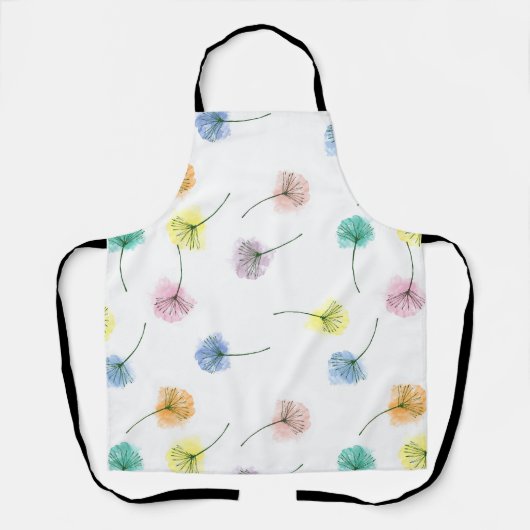 Dansende Dandelions | Waterverf Floral Pattern Schort (Voorkant)