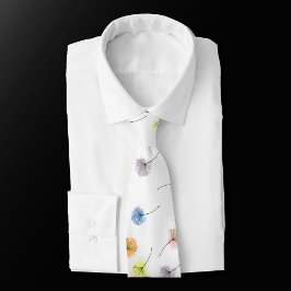 Dansende Dandelions | Waterverf Floral Pattern Stropdas