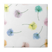 Dansende Dandelions | Waterverf Floral Pattern Tegeltje (Voorkant)