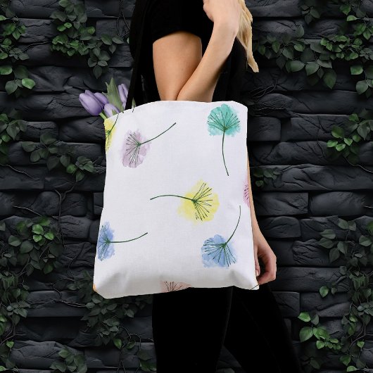 Dansende Dandelions | Waterverf Floral Pattern Tote Bag