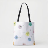 Dansende Dandelions | Waterverf Floral Pattern Tote Bag (Voorkant)