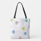 Dansende Dandelions | Waterverf Floral Pattern Tote Bag (Achterkant)