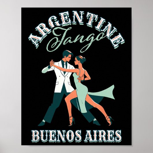 Dansende danser die Argentijnse tango uitvoert Bue Poster (Voorkant)