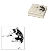 Dansende demon illustratie art stempel (Gestempeld)