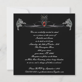 Dansende Demons Jeweled Gothic Wedding Invitations Kaart