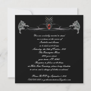 Dansende Demons Jeweled Gothic Wedding Invitations Kaart