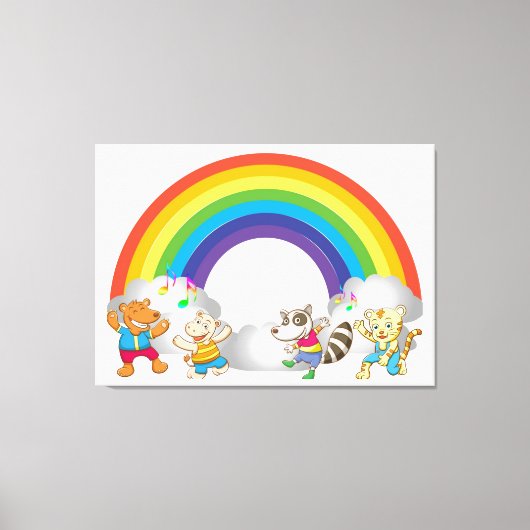 Dansende dieren canvas afdruk (Voorkant)