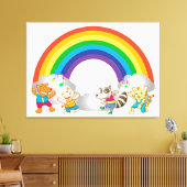 Dansende dieren canvas afdruk (Insitu (Woonkamer))