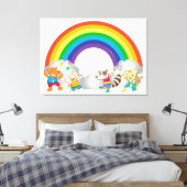 Dansende dieren canvas afdruk (Insitu (Slaapkamer))