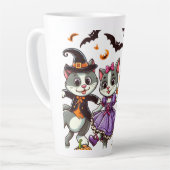 Dansende dieren in Halloween kostuums Latte Mok (Linkerhoek)