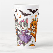 Dansende dieren in Halloween kostuums Latte Mok (Voorkant)