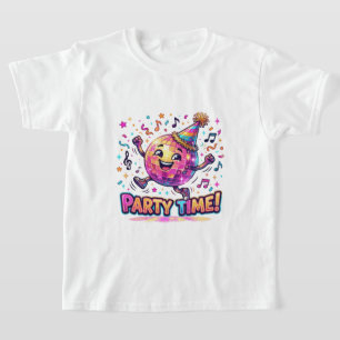 Dansende Disco Bal Verjaardagsfeest Tijd Cute Gra T-shirt