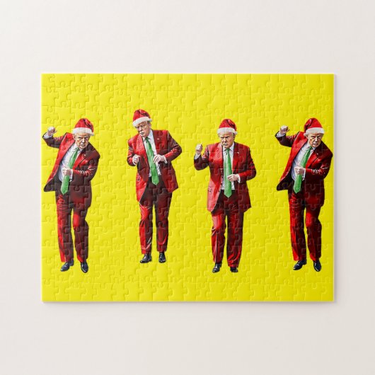 Dansende Donald Trump Kerst Puzzel (Horizontaal)