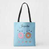 Dansende Donuts Baby Blauw Tote Bag (Voorkant)