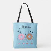 Dansende Donuts Baby Blauw Tote Bag (Achterkant)