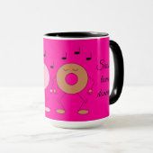 Dansende Donuts Donker Fuchsia Mok (Voorkant rechts)