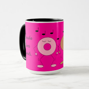 Dansende Donuts Donker Fuchsia Mok