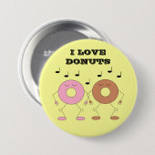 Dansende donuts geel ronde button 7,6 cm (Voorkant /achterkant)