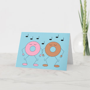 Dansende Donuts Lichtblauw: Blank Kaart
