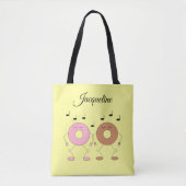 Dansende donuts lichtgeel tote bag (Voorkant)