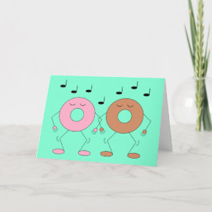 Dansende Donuts Mint Green: Blank Kaart