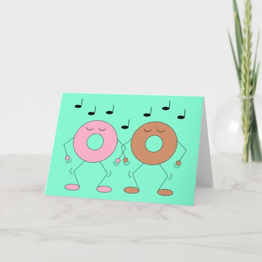 Dansende Donuts Mint Green: Blank Kaart (Voorkant)