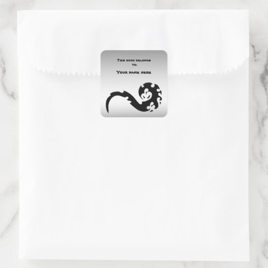Dansende Dragon Bookplaten Vierkante Sticker (Tas)