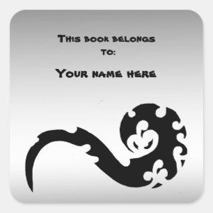 Dansende Dragon Bookplaten Vierkante Sticker