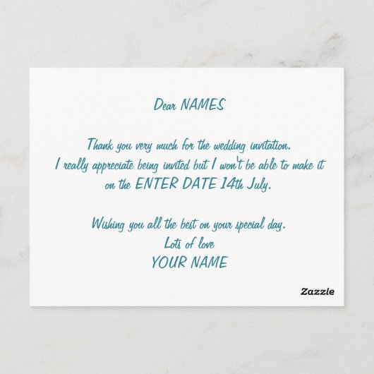 Dansende Dragonfly Dank je Briefkaart (Achterkant)