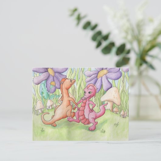 Dansende Draken Briefkaart (Staand voorkant)