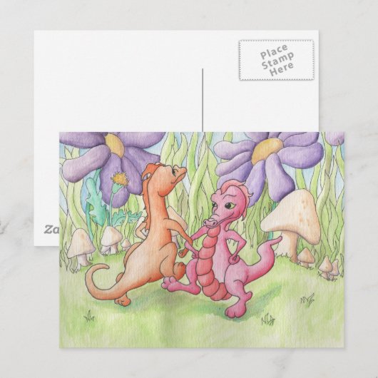 Dansende Draken Briefkaart (Voorkant / Achterkant)