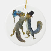 Dansende eekhoorns keramisch ornament (Voorkant)