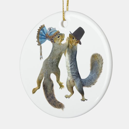 Dansende eekhoorns keramisch ornament (Links)