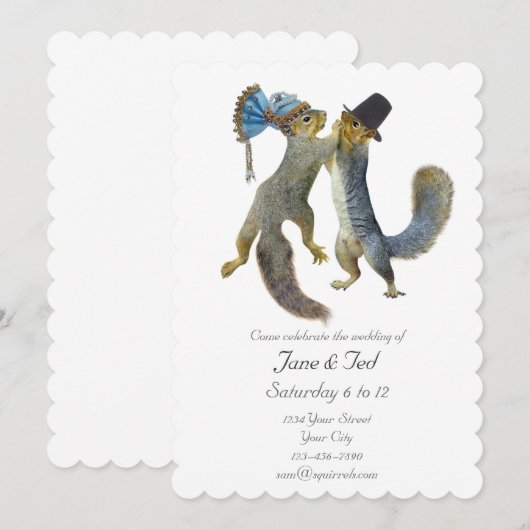 Dansende eekhoorntjes Weddenschap Kaart (Voorkant / Achterkant)