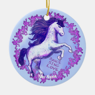 Dansende Eenhoorn Keramisch Ornament