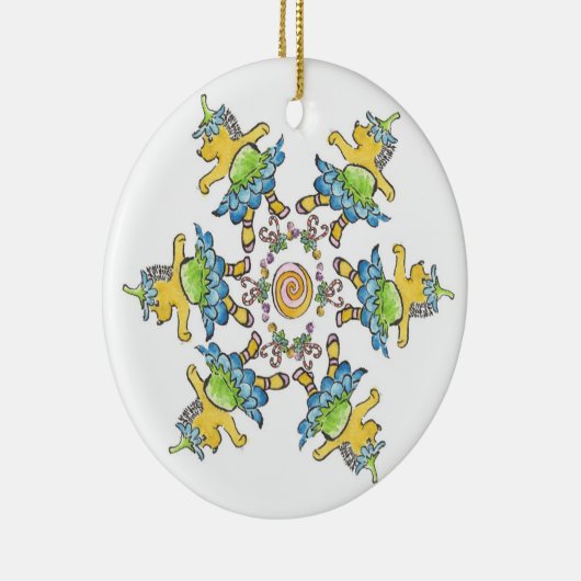 Dansende egel keramisch ornament (Rechts)