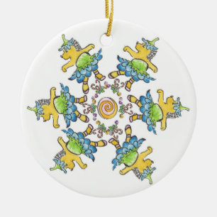 Dansende egel keramisch ornament