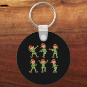 Dansende Elf Dance Challenge Boys Girls Kinder Pas Sleutelhanger (Achterkant)