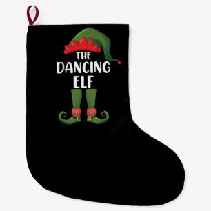 Dansende Elf Familie Matching Groep Kerstfeest Grote Kerstsok