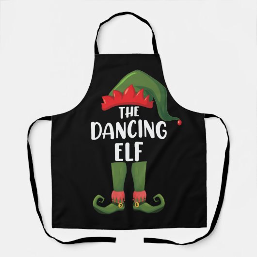 Dansende Elf Familie Matching Groep Kerstfeest Schort (Voorkant)