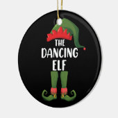 Dansende Elf Family Matching Group kerstparty Keramisch Ornament (Links)