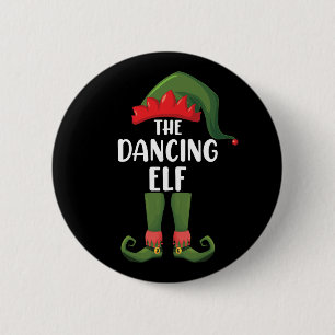 Dansende Elf Family Matching Group kerstparty Ronde Button 5,7 Cm