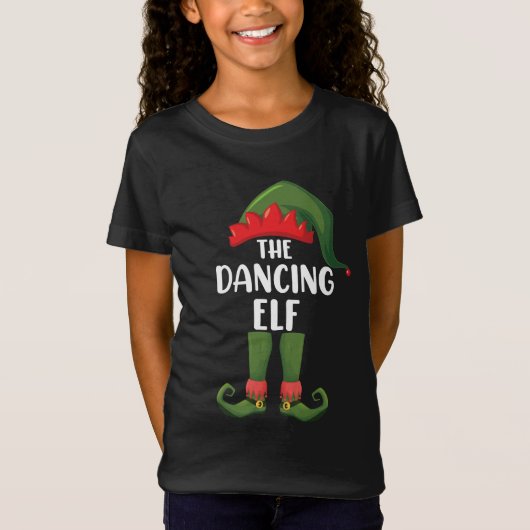 Dansende Elf Family Matching Group kerstparty T-shirt (Voorkant)