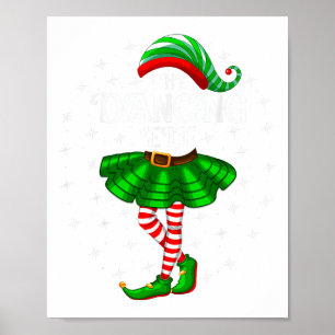 Dansende Elf Kerst Familie Matching Vrouwen Meisje Poster