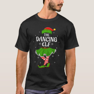 Dansende Elf Kerst Familie Meisjes Vrouwen Elf Squ T-shirt