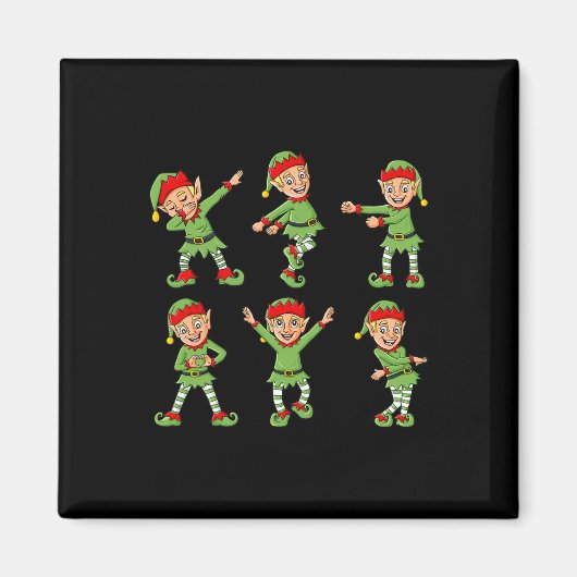 Dansende Elf kerstdance Challenge Boys Girls K Magneet (Voorkant)