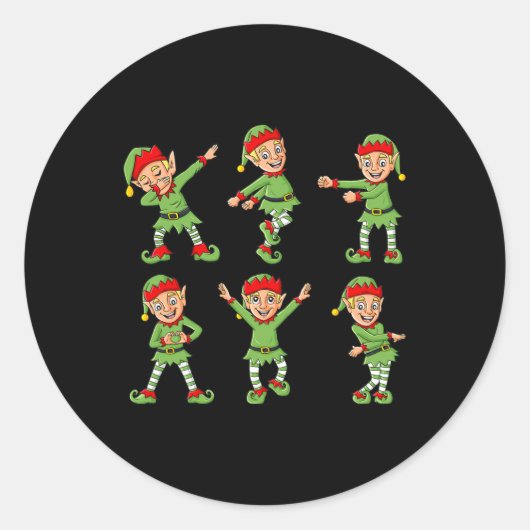 Dansende Elf kerstdance Challenge Boys Girls K Ronde Sticker (Voorkant)