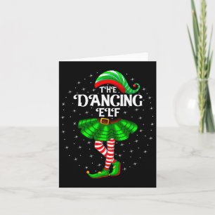 Dansende Elf Kerstmis Familie Matching Vrouwen Mei Kaart
